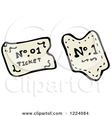 Cartoon of Two Tickets - Royalty Free Vector Illustration by lineartestpilot