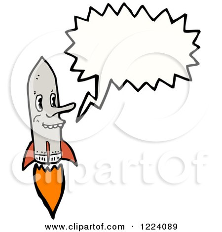 Cartoon of a Talking Rocket - Royalty Free Vector Illustration by lineartestpilot