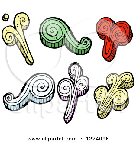 Cartoon of Swirl Design Elements - Royalty Free Vector Illustration by lineartestpilot