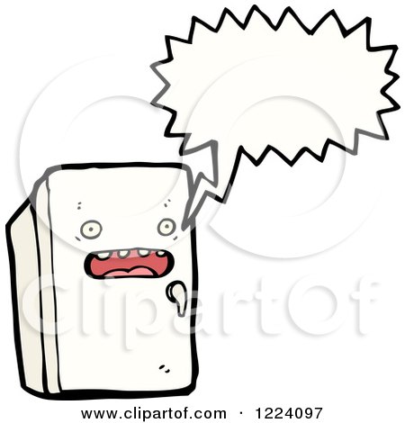 Cartoon of a Talking Refrigerator - Royalty Free Vector Illustration by lineartestpilot