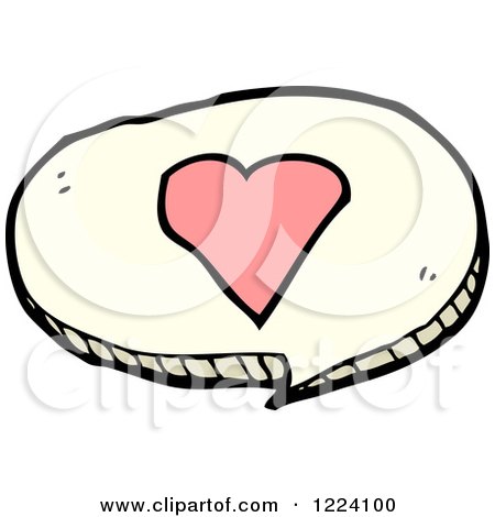 Cartoon of a Speech Balloon with a Heart - Royalty Free Vector Illustration by lineartestpilot