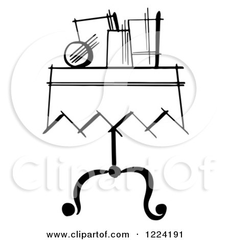 Clipart of Items on a Magician Table - Royalty Free Vector Illustration by Picsburg