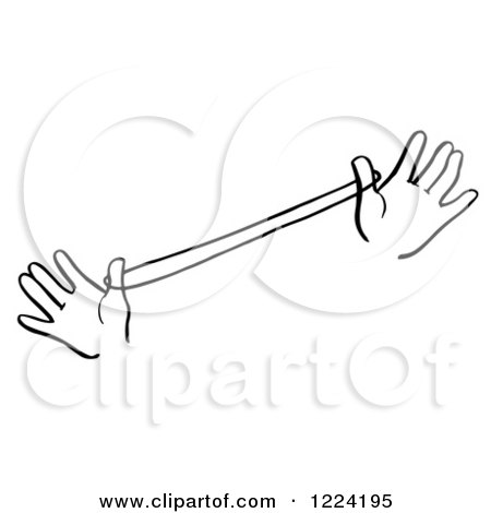 Clipart of Hands Performing a Loop the Loop Magic Trick with String - Royalty Free Vector Illustration by Picsburg