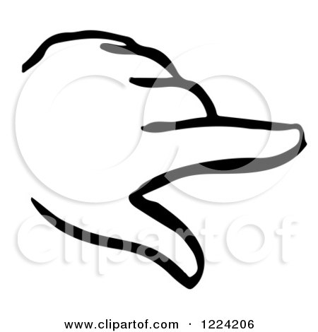 pointing hand clipart black and white