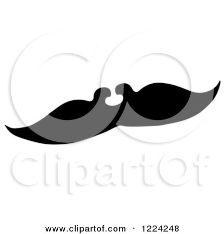 Clipart of a Black and White Fake Mustache - Royalty Free Vector Illustration by Picsburg