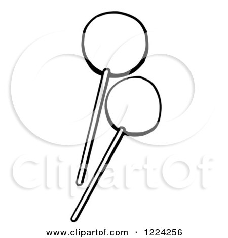 Clipart of Black and White Lollipops - Royalty Free Vector Illustration by Picsburg