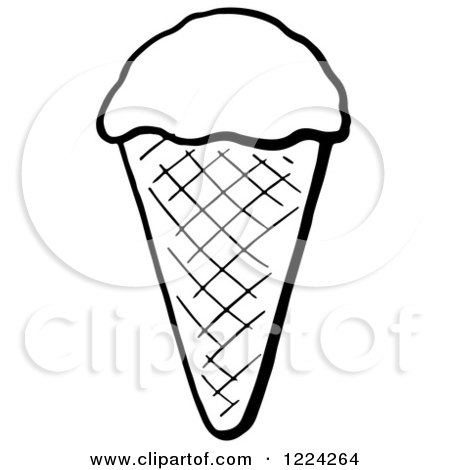 Clipart of a Waffle Ice Cream Cone - Royalty Free Vector Illustration by Picsburg
