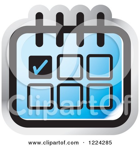 Clipart of a Blue Appointment Calendar Icon - Royalty Free Vector Illustration by Lal Perera