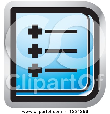 Clipart of a Blue Menu Icon - Royalty Free Vector Illustration by Lal Perera