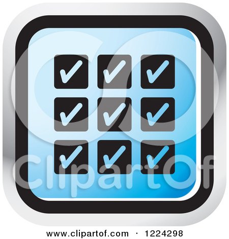 Clipart of a Blue Full Calendar Icon - Royalty Free Vector Illustration by Lal Perera