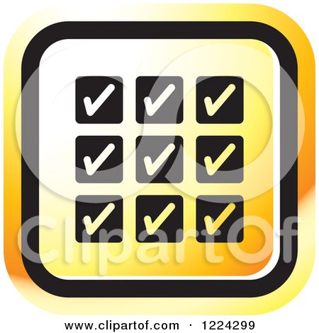 Clipart of an Orange Full Calendar Icon - Royalty Free Vector Illustration by Lal Perera