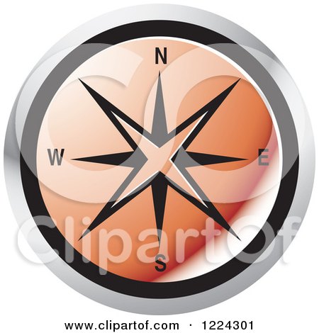 Clipart of a Red Compass Direction Icon - Royalty Free Vector Illustration by Lal Perera