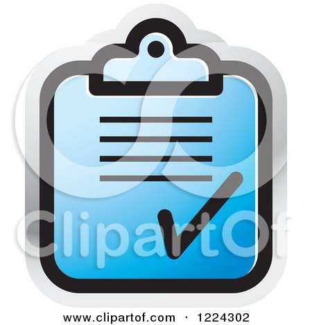Clipart of a Blue Form Icon - Royalty Free Vector Illustration by Lal Perera