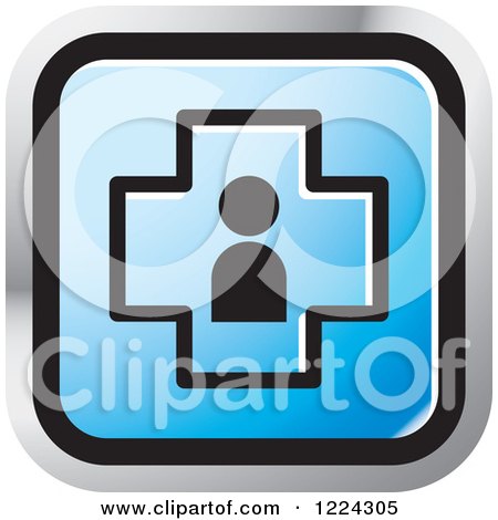 Clipart of a Blue Medical Cross Icon - Royalty Free Vector Illustration by Lal Perera