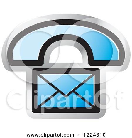 Clipart of a Blue Contact Icon - Royalty Free Vector Illustration by Lal Perera