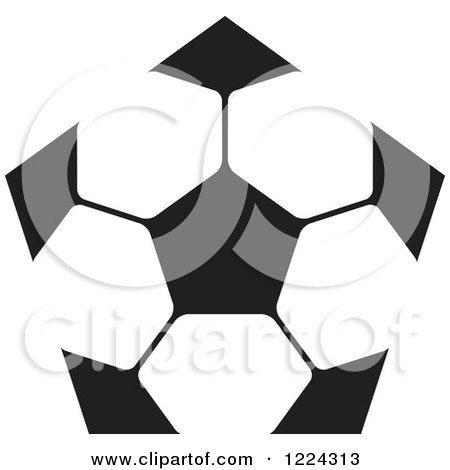 Clipart of a Black and White Pentagon - Royalty Free Vector Illustration by Lal Perera