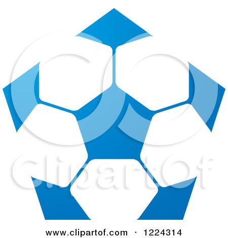 Clipart of a Blue Pentagon - Royalty Free Vector Illustration by Lal Perera