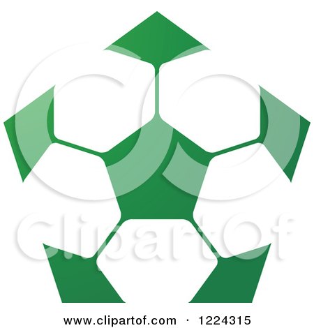 Clipart of a Green Pentagon - Royalty Free Vector Illustration by Lal Perera