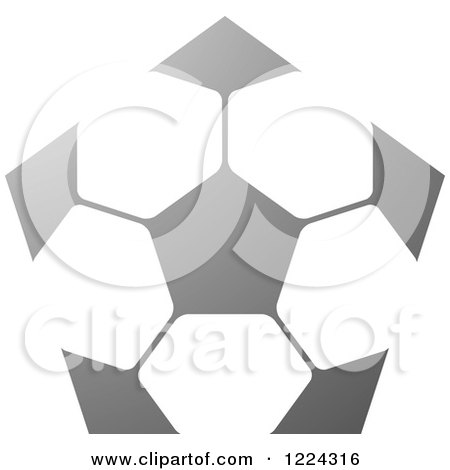 Clipart of a Silver Pentagon - Royalty Free Vector Illustration by Lal Perera