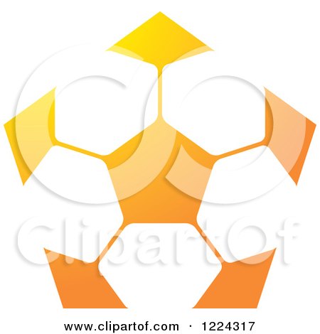 Clipart of an Orange Pentagon - Royalty Free Vector Illustration by Lal Perera