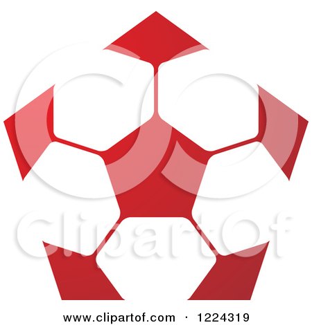 Clipart of a Red Pentagon - Royalty Free Vector Illustration by Lal Perera