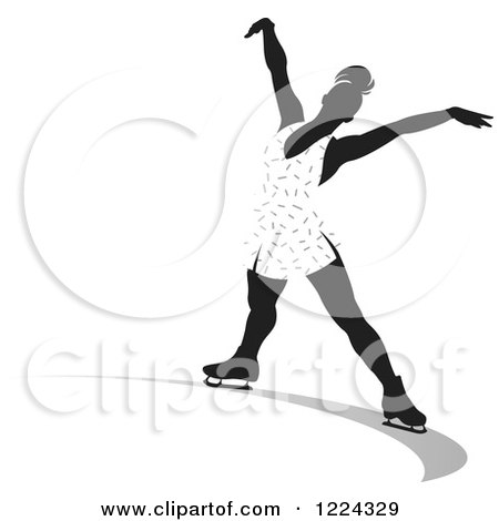 Clipart of a Female Figure Ice Skater - Royalty Free Vector Illustration by Lal Perera