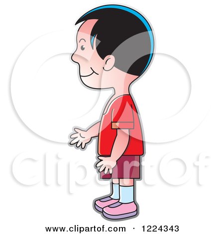 Clipart of a Boy Facing Left - Royalty Free Vector Illustration by Lal Perera