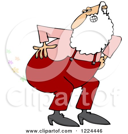 Clipart of Santa Farting Colorful Poofs - Royalty Free Vector Illustration by djart