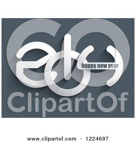 Clipart of an Abstract Happy New Year 2014 Greeting - Royalty Free Vector Illustration by KJ Pargeter
