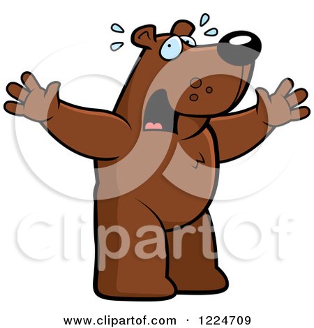 Clipart of a Panicking Bear - Royalty Free Vector Illustration by Cory Thoman
