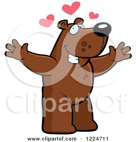 Clipart of a Loving Bear Wanting a Hug - Royalty Free Vector Illustration by Cory Thoman
