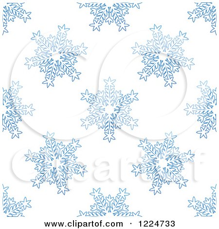 Clipart of a Seamless Pattern Background of Blue Snowflakes 10 - Royalty Free Vector Illustration by Vector Tradition SM