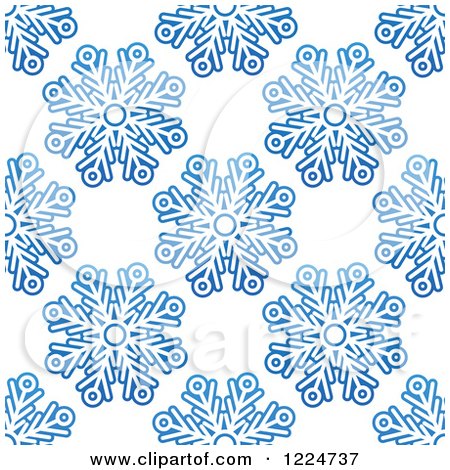 Clipart of a Seamless Pattern Background of Blue Snowflakes 9 - Royalty Free Vector Illustration by Vector Tradition SM