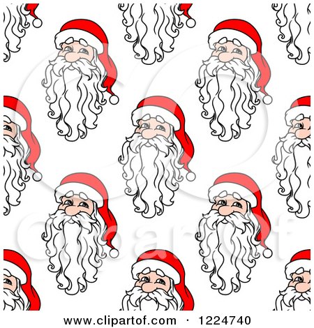 Clipart of a Seamless Pattern Background of Santas 6 - Royalty Free Vector Illustration by Vector Tradition SM
