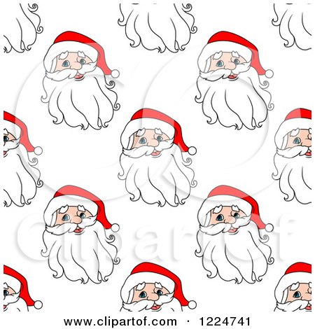 Clipart of a Seamless Pattern Background of Santas 5 - Royalty Free Vector Illustration by Vector Tradition SM