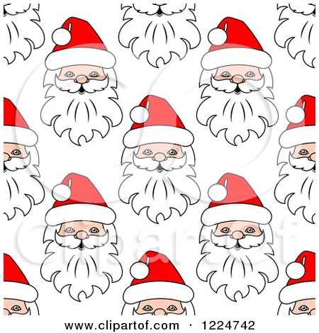 Clipart of a Seamless Pattern Background of Santas 9 - Royalty Free Vector Illustration by Vector Tradition SM