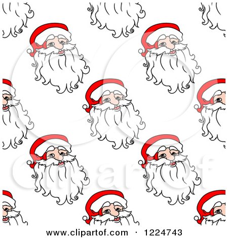 Clipart of a Seamless Pattern Background of Santas 7 - Royalty Free Vector Illustration by Vector Tradition SM