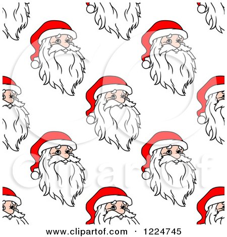 Clipart of a Seamless Pattern Background of Santas 4 - Royalty Free Vector Illustration by Vector Tradition SM