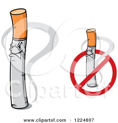 Clipart of Angry Cigarette Characters - Royalty Free Vector Illustration by Vector Tradition SM