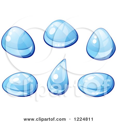 Clipart of a Reflective Blue Water Droplets 4 - Royalty Free Vector Illustration by Vector Tradition SM