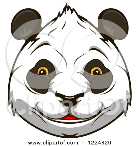 Clipart of a Happy Giant Panda Face 3 - Royalty Free Vector Illustration by Vector Tradition SM