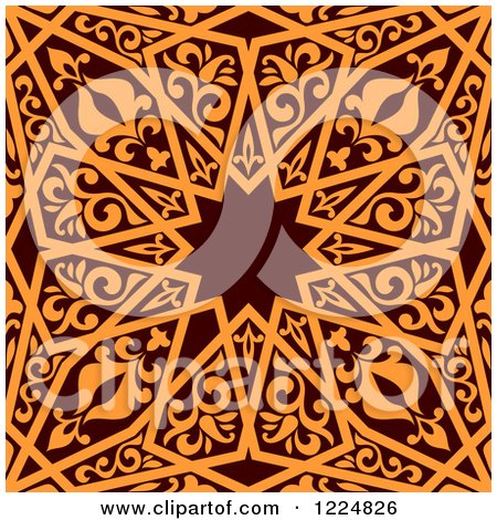 Clipart of a Seamless Brown and Orange Arabic or Islamic Design 4 - Royalty Free Vector Illustration by Vector Tradition SM