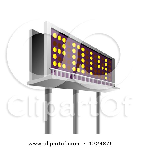 Clipart of a 3d Illuminated 2014 New Year Billboard - Royalty Free Illustration by patrimonio