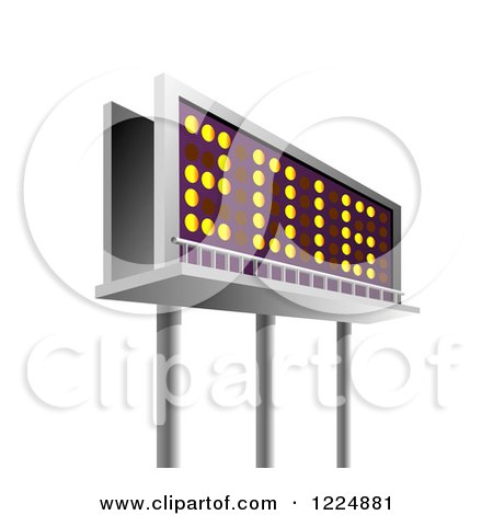 Clipart of a 3d Illuminated 2016 New Year Billboard - Royalty Free Illustration by patrimonio