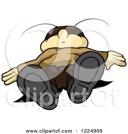 Clipart of a Passed out Cricket - Royalty Free Vector Illustration by dero