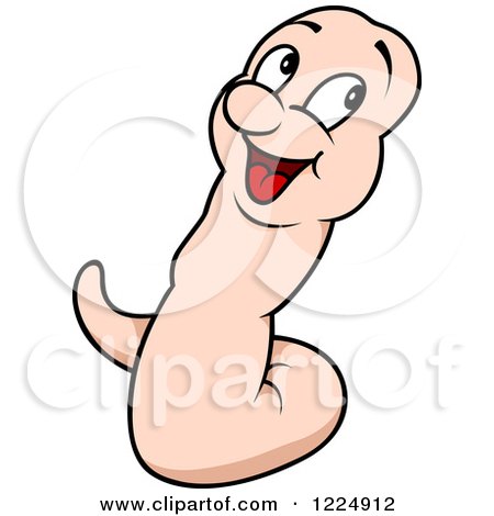 Clipart of a Happy Earth Worm - Royalty Free Vector Illustration by dero