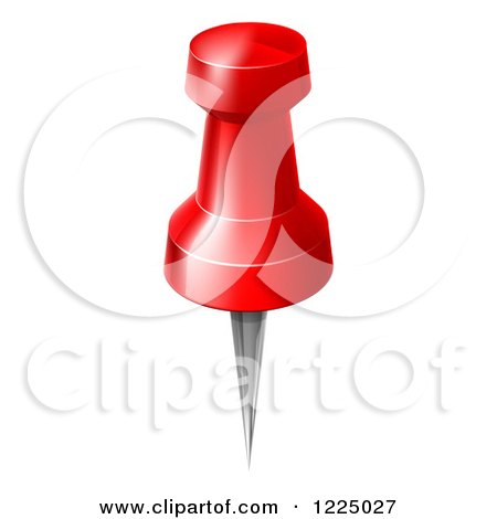 Clipart of a Red Pin - Royalty Free Vector Illustration by AtStockIllustration
