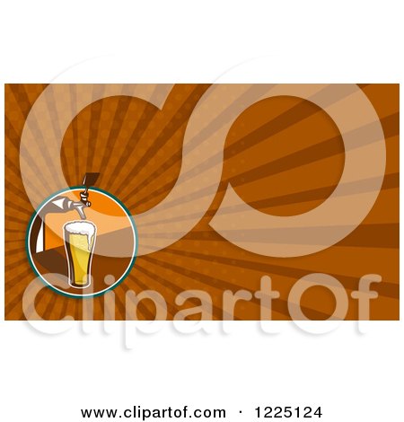 Clipart of a Retro Beer Tap Background or Business Card Design - Royalty Free Illustration by patrimonio