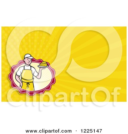 Clipart of an Artisian Cheese Maker Background or Business Card Design - Royalty Free Illustration by patrimonio