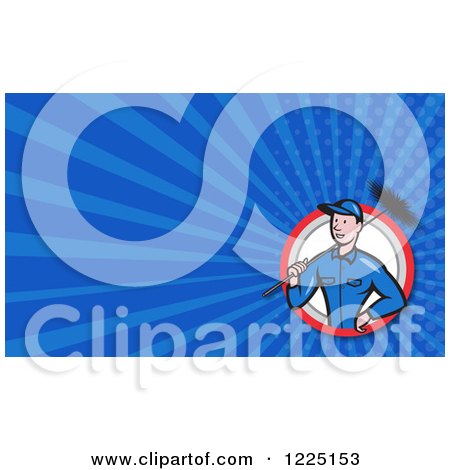 Clipart of a Chimney Sweep Background or Business Card Design - Royalty Free Illustration by patrimonio